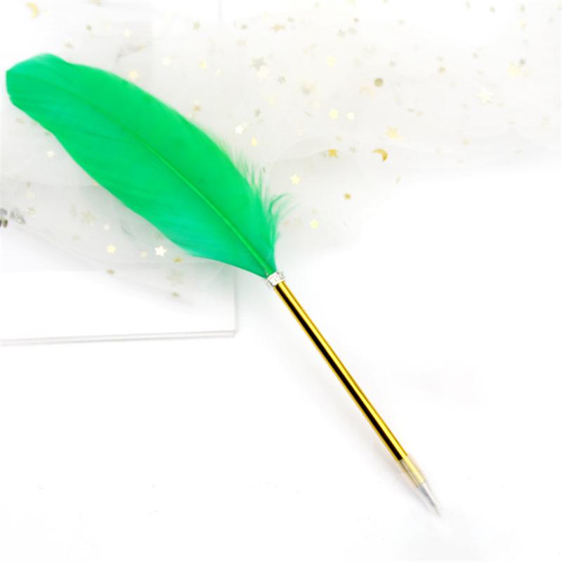 Retro Style Feather Quill Ballpoint Pen Wedding Gift Office School Supplies Kawaii Student Present Gift