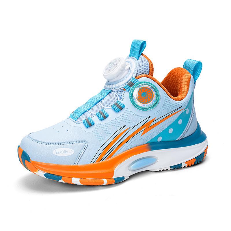 2024 Herbst Wasserdichte Leder Kinder Basketballschuhe mit Drehverschluss