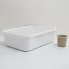 Fuji Enamel Pickling Small with Lid and Water Container, Enamel, Size, Large, Drainer, NK-401