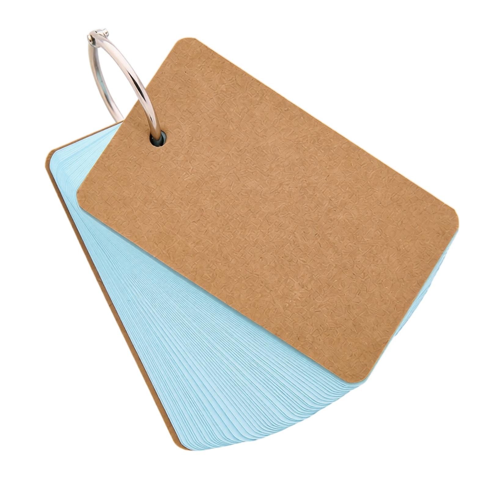 Ring Bound Blank Flashcards 50 Pages with Durable Cardstock Sheets for Note Taking Study and Organization one size синий