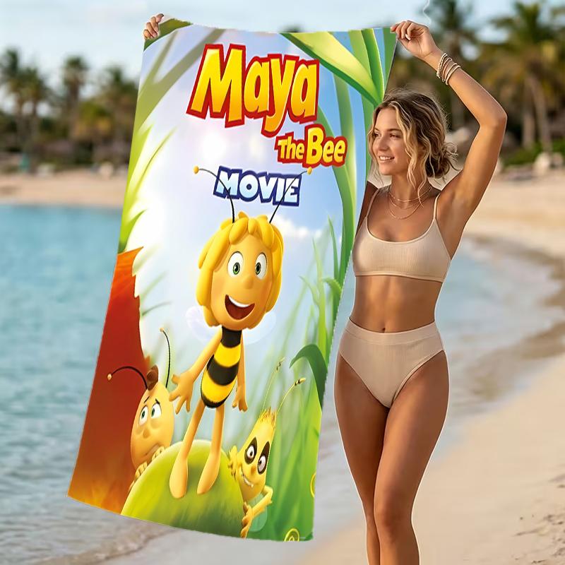 Beach Towel with Maya the bee Pattern - soft,absorbent,machine washable Lightweight&Modern,swimming,Travel Essentials