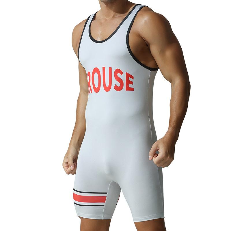 Men's Sublimation Wrestling Singlet Cycling Bodysuit Weightlifting Fitness Sportswear