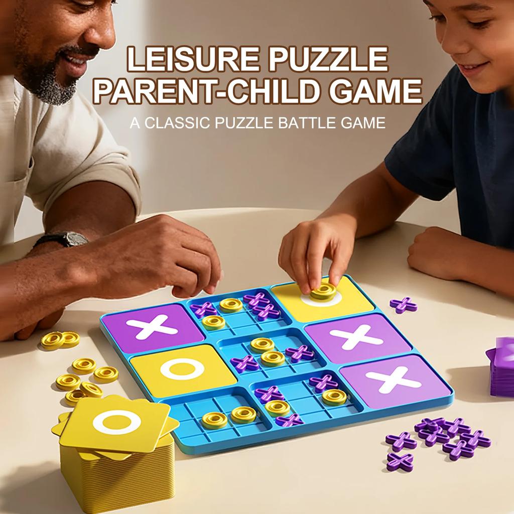 Tic Tac Toe Board Game Logical Thinking Challenge Brain Teaser Tic-Tac-Toe Game Parent-Child Interactive Strategy Toys Xmas Gift