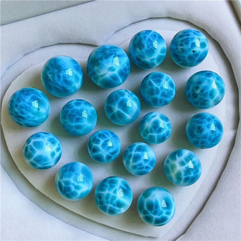 Natural sea pattern stone bracelet men's and women's loose beads round beads single beads DIY sea pattern stone bracelet cultural and play jewelry