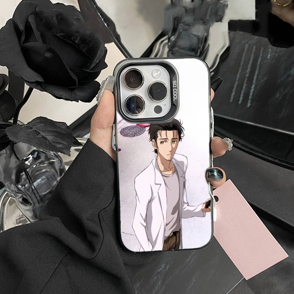 STEINS GATE D-Rintaro O-Okabe Phone Case For iPhone 17,16,15,14,13,12,Pro MAX Black Matte Shockproof Cover