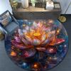 Lotus Round Area Rug,Carpet Rug for Living Room Bedroom Sofa Playroom Decor,Non-slip Floor Mat