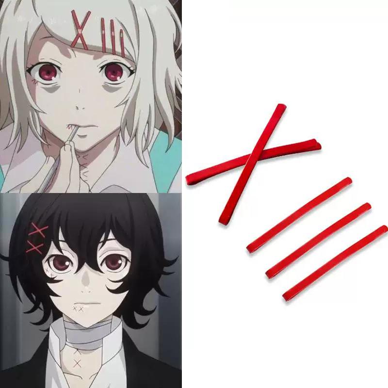 10pcs Anime Tokyo Ghoul Juzo Suzuya Kagerou Project Tateyama Ayano Red Hairpin Daily Cosplay Headwear Cosplay Props Headdress