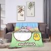 M-Molangs with Piupiu  Blanket Quality Warm Soft  Throw Blanket Autumn Travel Bedroom Pattern Bedspread