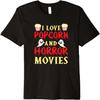 Ich liebe Popcorn und Horrorfilme Mais Halloween Film Liebhaber Premium T-Shirt