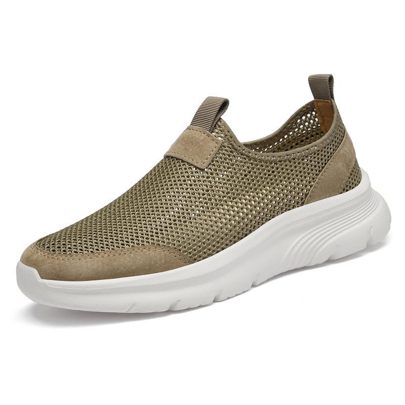 Men's Breathable Mesh Slip-on Loafers: Non-slip, Soft Sole, Casual Shoes for Dad
