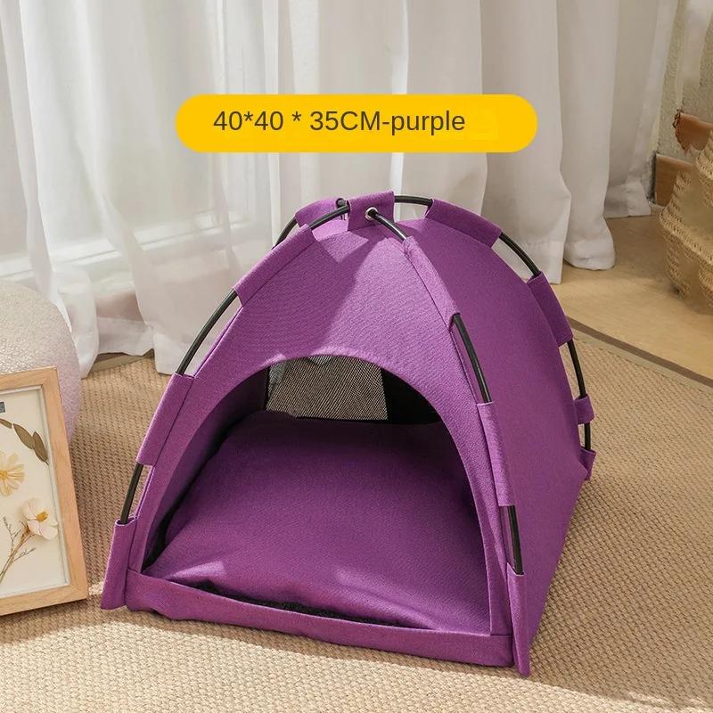 Pet Nest Tent Breathable Foldable Cat Outdoor Tent Solid Color Cat Nest Comfortable Portable Semi-enclosed All-season Cat House