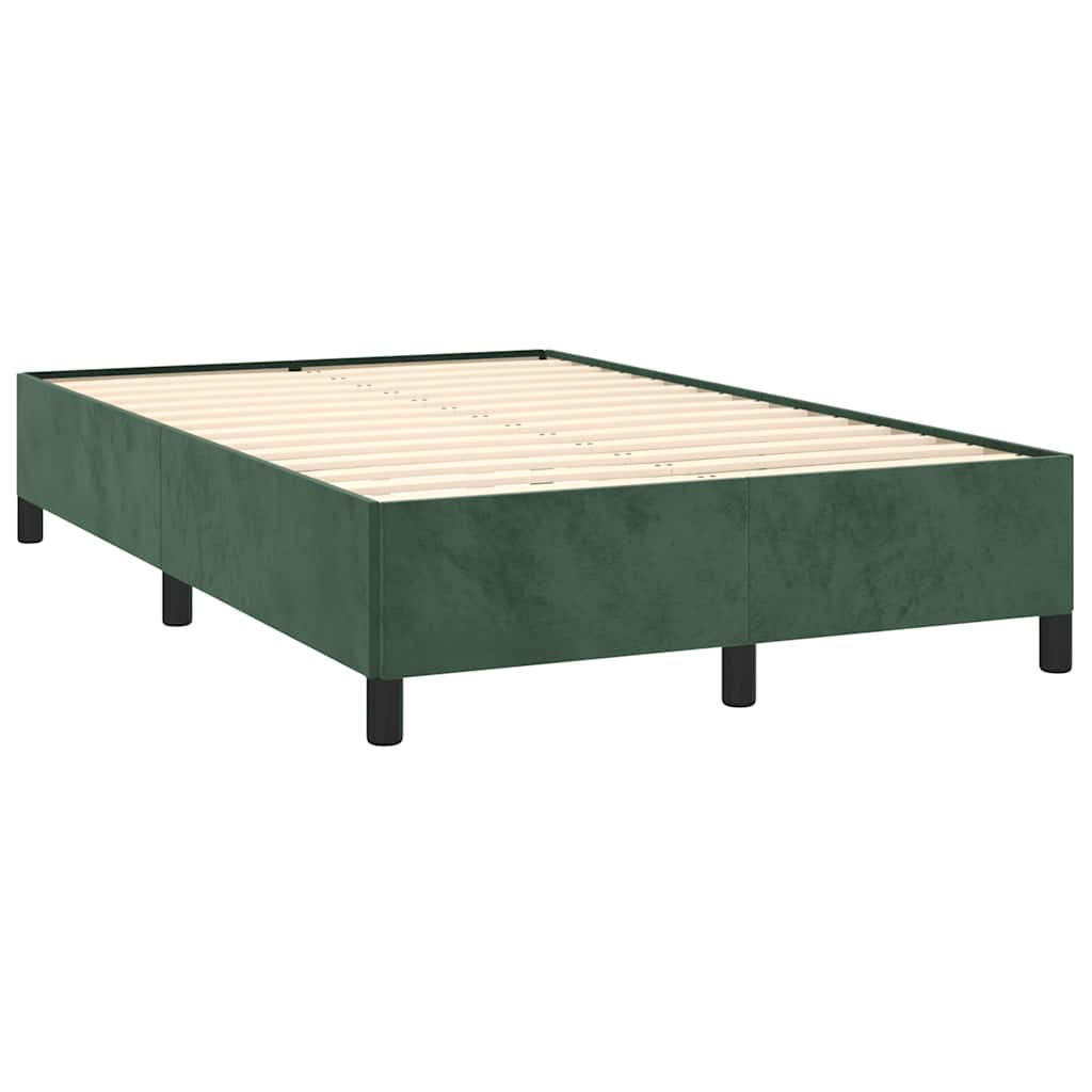 Box Spring Bed with Mattress Dark Green 120 x 190 cm Velvet