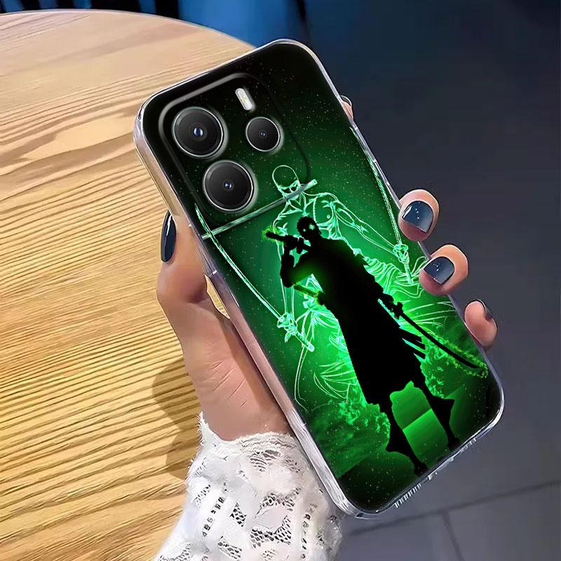ZORO Roronoa One Pieces Case For Xiaomi Redmi Note 15 14 13 12 11 10 Pro Plus 5G Cover For Redmi 15C 15 14C 13C Clear Phone Case