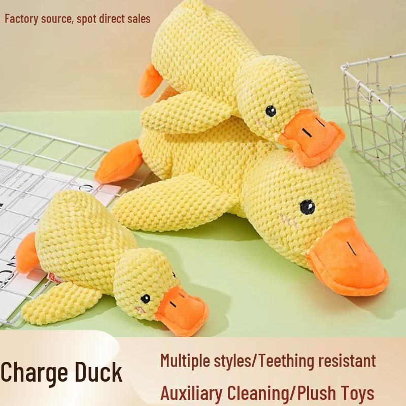 Peluche Canard Jaune Jouet de Dentition et Anti-Ennui pour Chiens et Chats