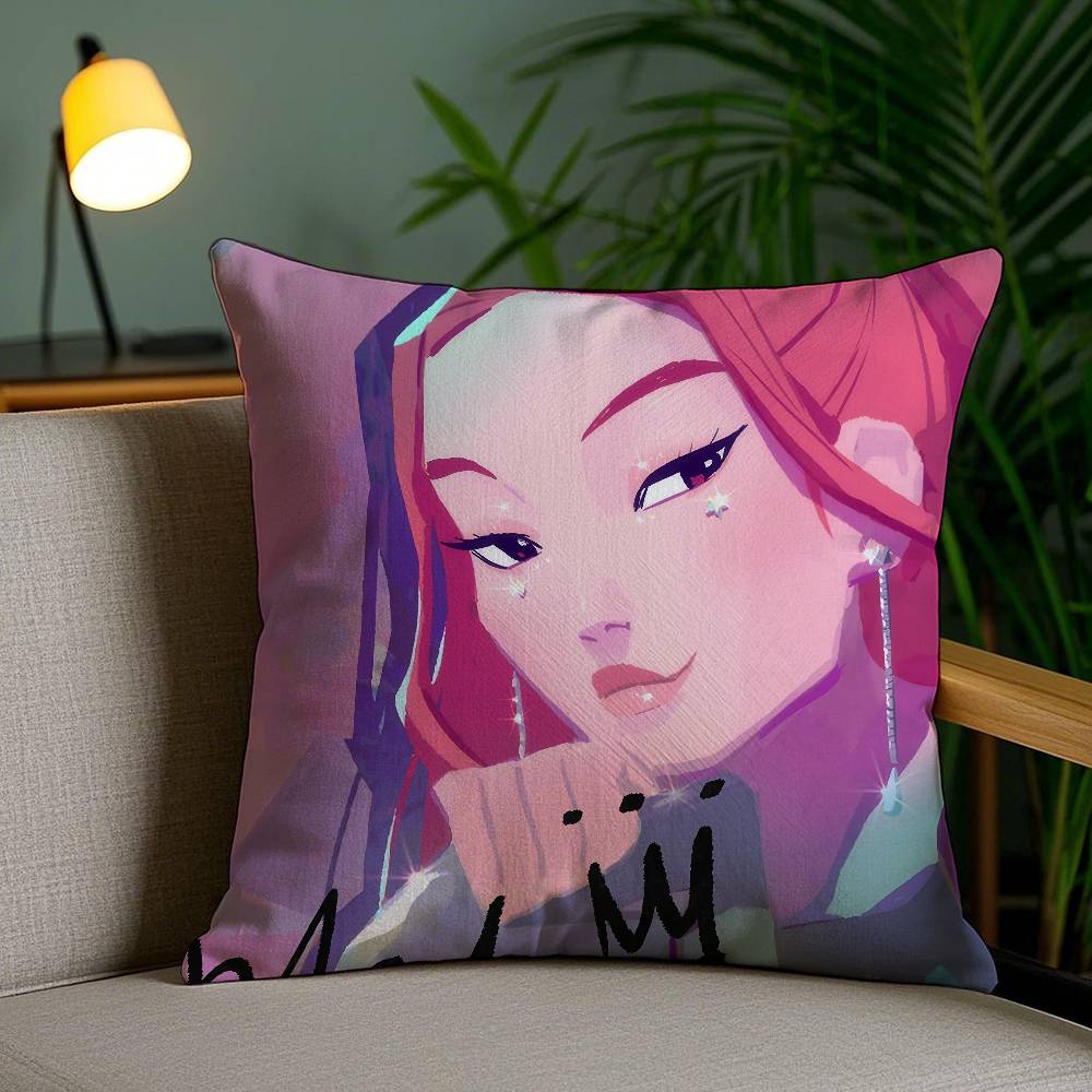Anime K-Kpop Demon Hunters Pillow Case Short Plush Double-Sided Printing Home Machine Washable In Winter Cushion Cover
