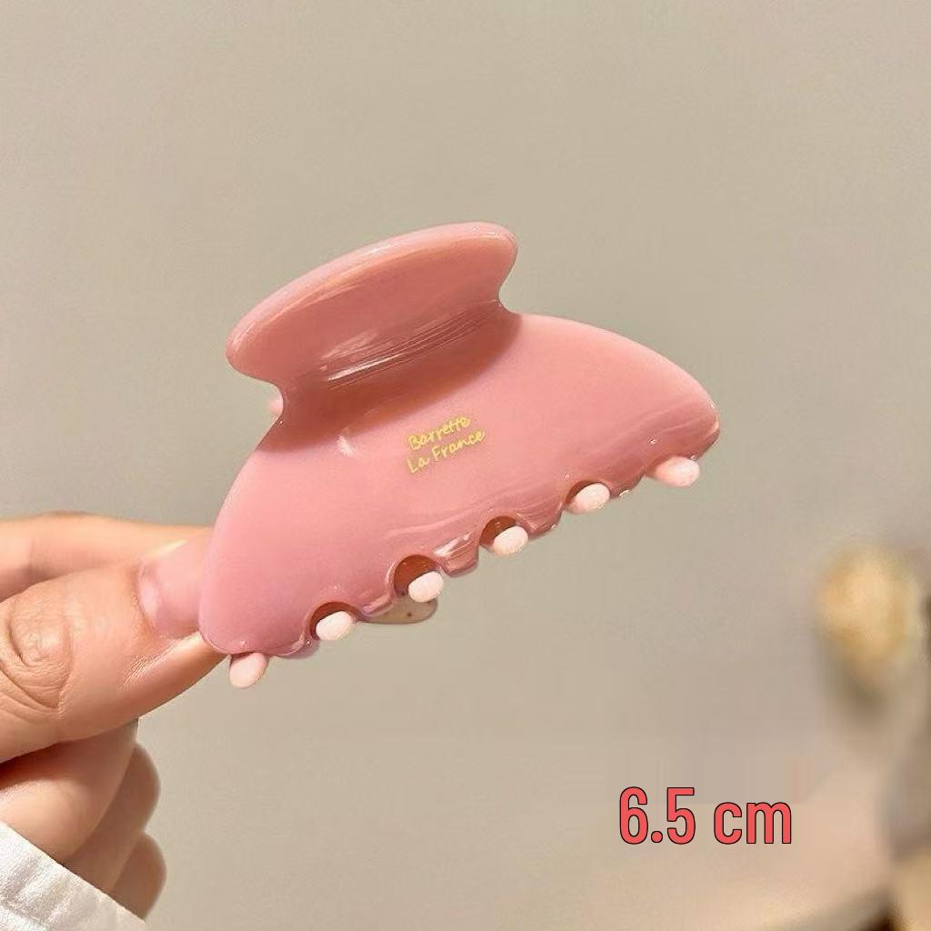 Koreanischer Eleganter Kürbisbogen Polka Dot Haarspange - Groß, Cremige Texturierte Hochsteckfrisur-Accessoire