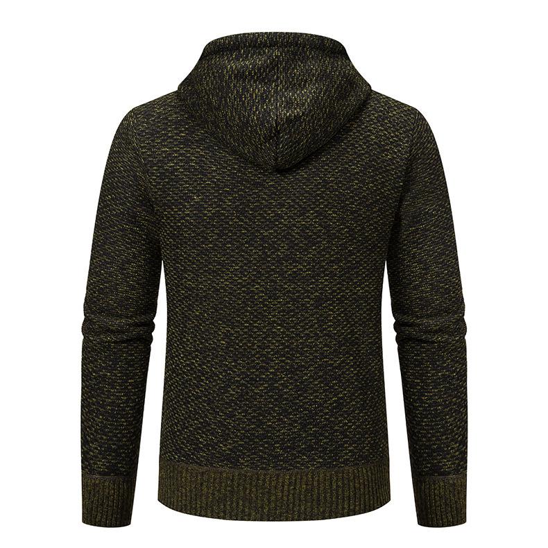 Youth Men's Hooded Knit Cardigan – Casual, Versatile Autumn/Winter Sweater Coat