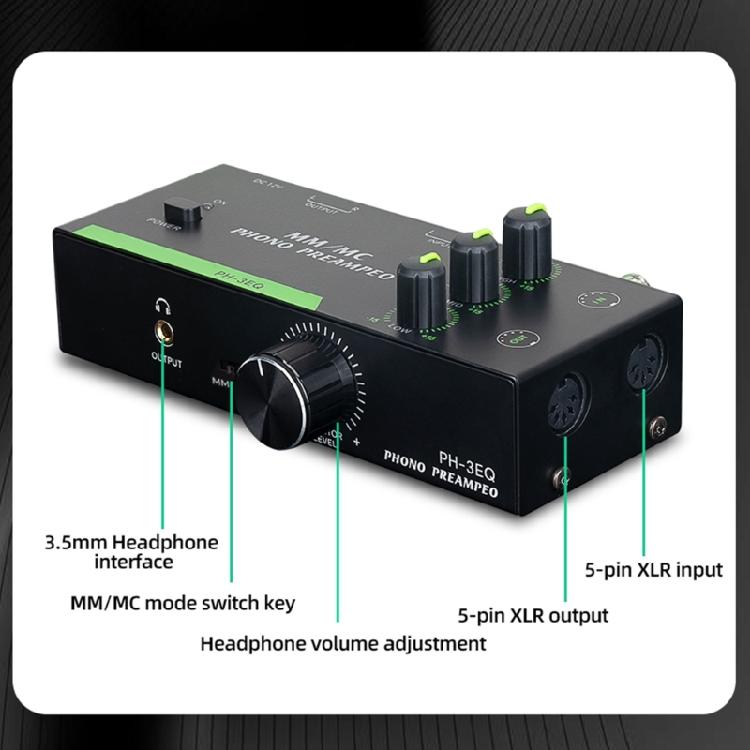 Studio Quality MM MCs Compatible Record Player Preamp With Balanced 5 Pin XLRs Port And Metal Housing Construction