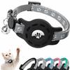 With Bells Cat Collar Safety Buckle Adjustable For Airtag Case Reflective Strips Anti-Lost For Airtag Holder for AirTag