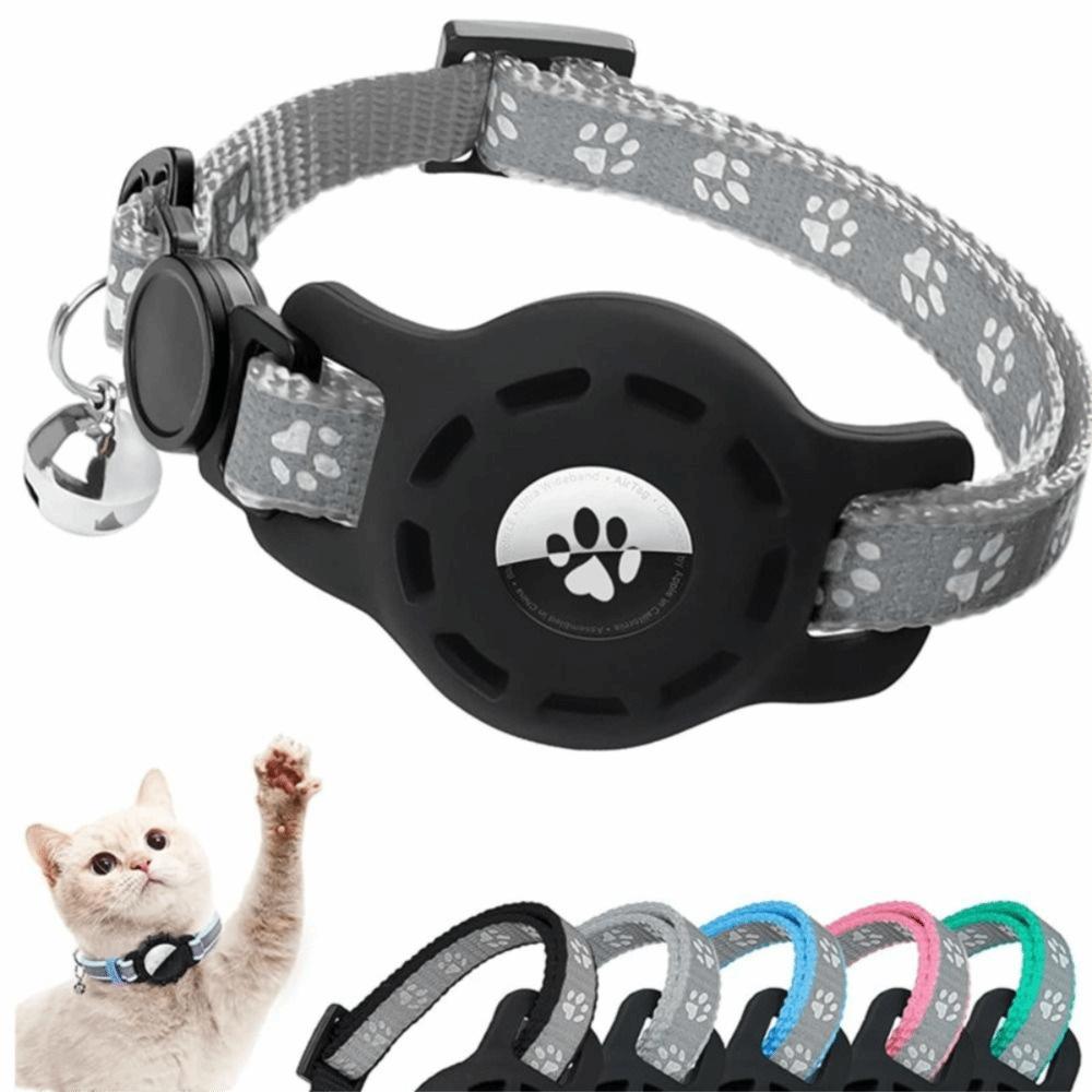 With Bells Cat Collar Safety Buckle Adjustable For Airtag Case Reflective Strips Anti-Lost For Airtag Holder for AirTag