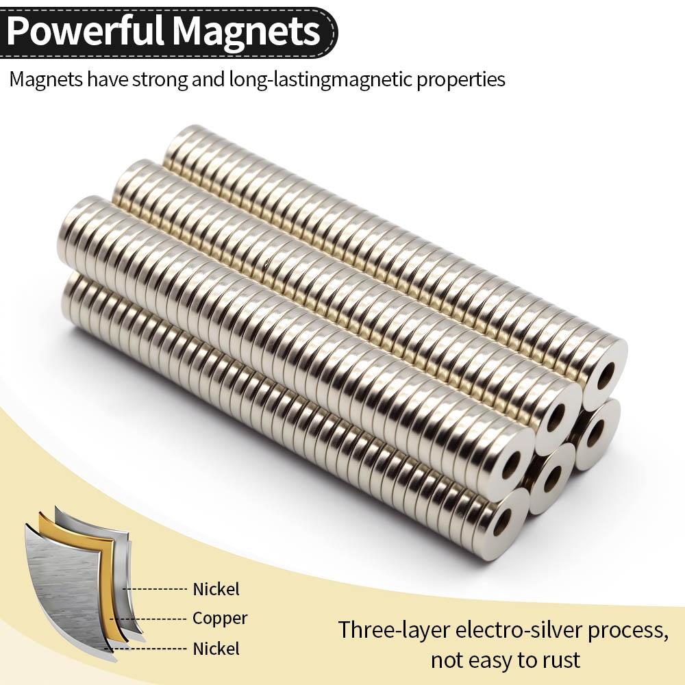 15x3-5mm Superstark Neodymmagnet N35 NdfeB Permanentmagnetiska Magneter Runda Med Hål Kraftfulla Magneter Kylskåpsmagnet