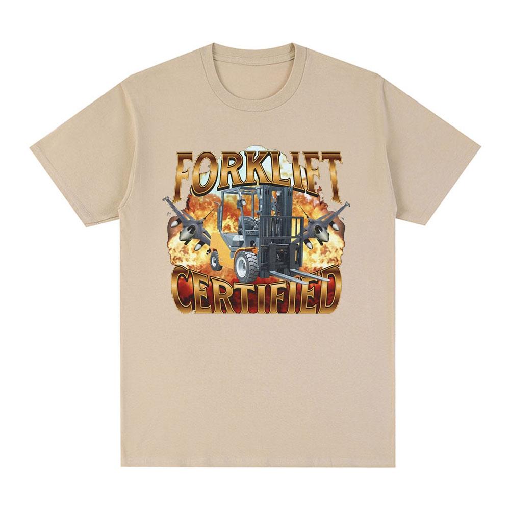 Forklift Certified Operator Funny Meme Graphic T-Shirt Men Fashion Vintage Short Sleeve T-shirts Cotton Casual Oversized T shirt