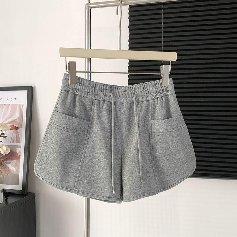 

Petite Women s Pink Wide-Leg High-Waisted Summer Shorts, Casual Korean Style, Elastic Waist, Loose Fit, Body-Concealing. XXXS