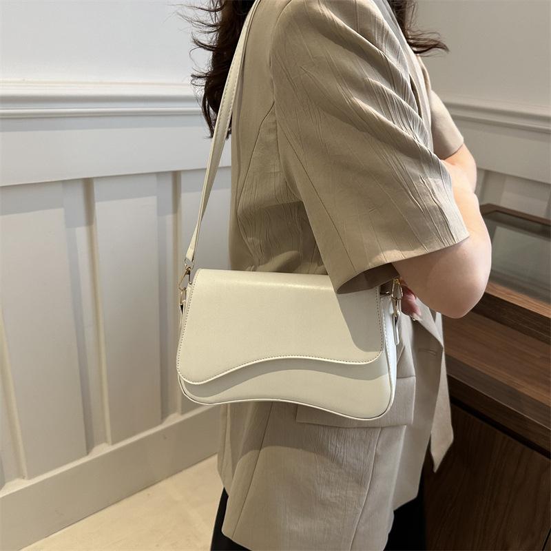 Yogodlns Vintage Leather Crossbody Bags for Women Designer Female Small Flap Shoulder Underarm Bag Armpit Handbags and Purses