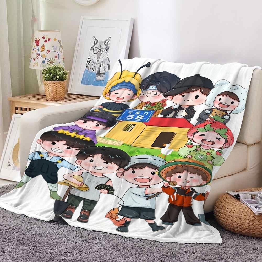 [2938 people's collection] Cartoon ten Qin Tianhe people thickened soft flannel blanket fan support