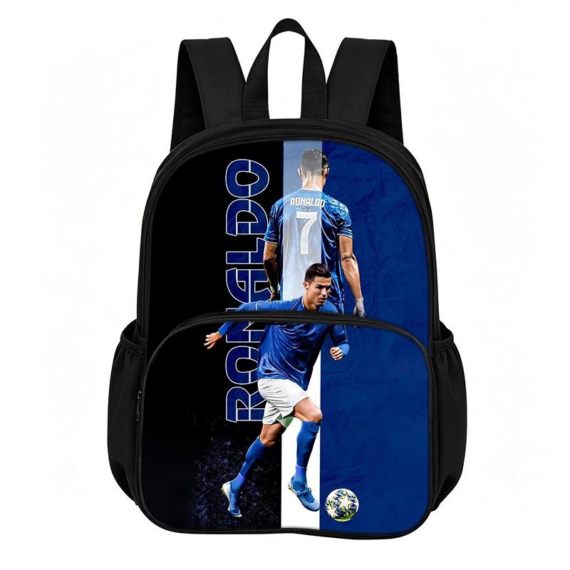 Leer, Reizen Schooltassen Ronaldo met Voorvak Rugzak Voetbalster Boekentas Beste Cadeau Voetbal Sport Rugzak