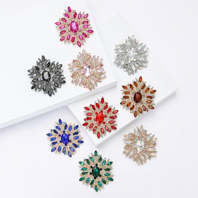 Women Glass Brooch Rhinestone Shining Boutique Decoration Badges Pins