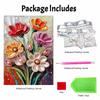 Tela Pittura Perle Fai-da-te Design Floreale Kit Pittura con Perline 3D Brillante Artigianato Creativo per Tempo Libero Decorazione Parete Soggiorno