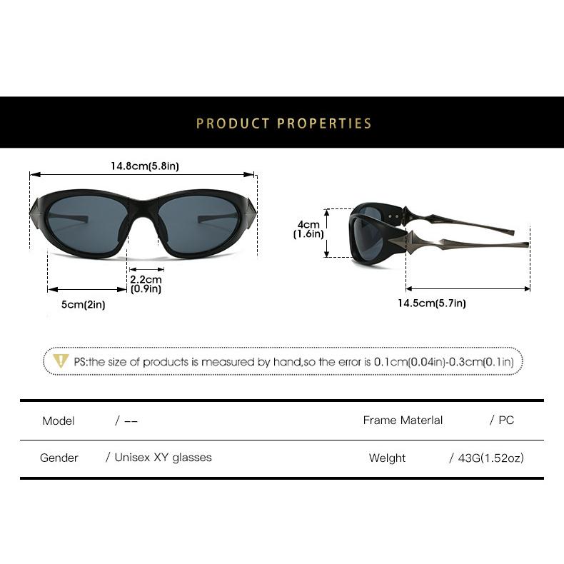 Y2K Punk Sports Sunglasses Men Women 2025 Luxury Brand Vintage Star Sun Glasses For Lady Retro 2000's Goggles Eyewear