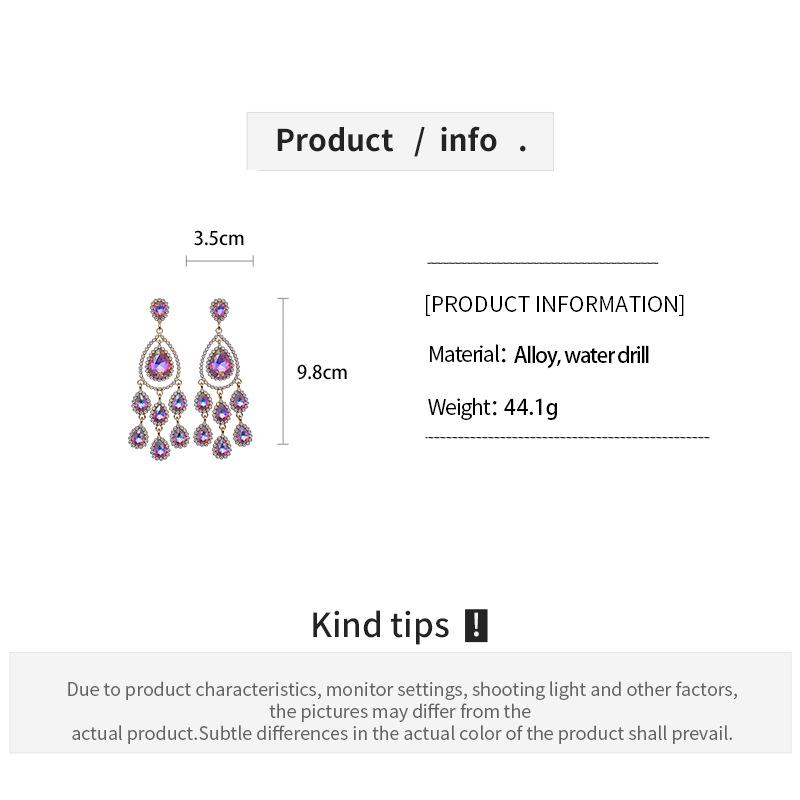 Silver Needle Rhinestone Tassel Stud Earrings: Elegant Niche Design with Water Drop for Women