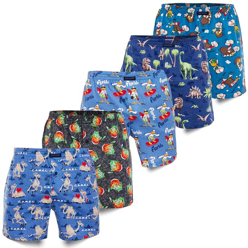 Men's Boxer Shorts - Cornette - Loose Fit, Cotton, Animal Print, 5-Pack
