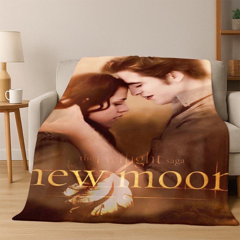 Twilight Saga Edward Bella Flannel Blanket Soft Warm Blanket Throw Blanket for Bedroom Living Room Bed Travel Picnic Gift Kid 75x90cm