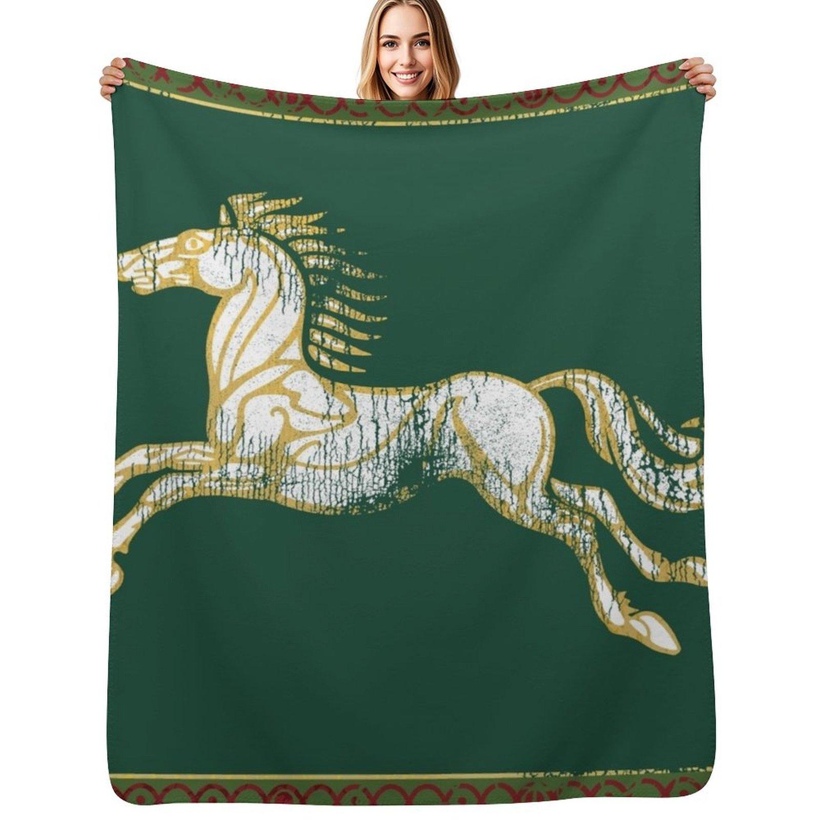 Worn Banner of Rohan Throw Blanket Cozy Napping Blanket Gift for Mom Dad Size: 75*100cm, Weight: 230 GSM
