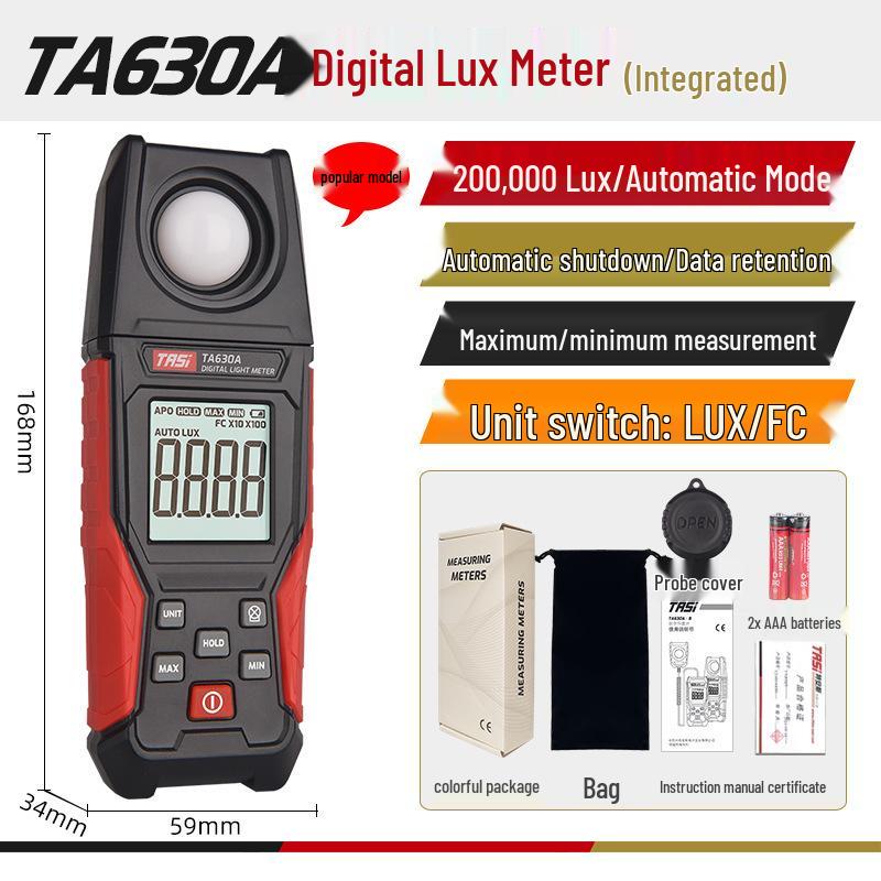 TEANNS TA630 High Precision Light Meter for Luminance and Illuminance Testing