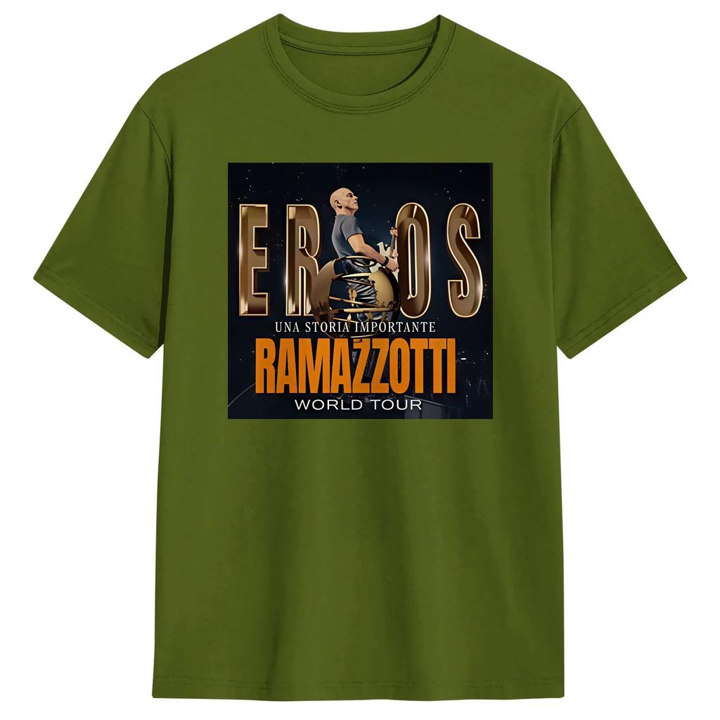 Unisexs Eros Ramazzotti T-Shirt Tour 2026 100% Baumwolle Kleidung Mode Kurzarm Rundhals T-Shirts Erwachsenen T-Shirt