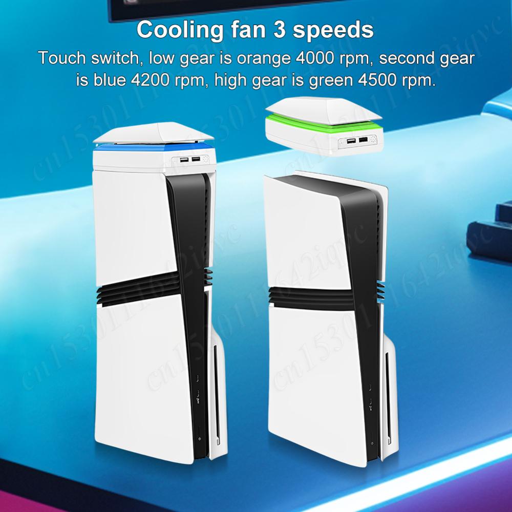 New Top Cooling Fan for PS5 Pro Heat Dissipation Fan Top Cooling System Dust-proof Upper RGB Cooling Fan for PlayStation 5 Pro