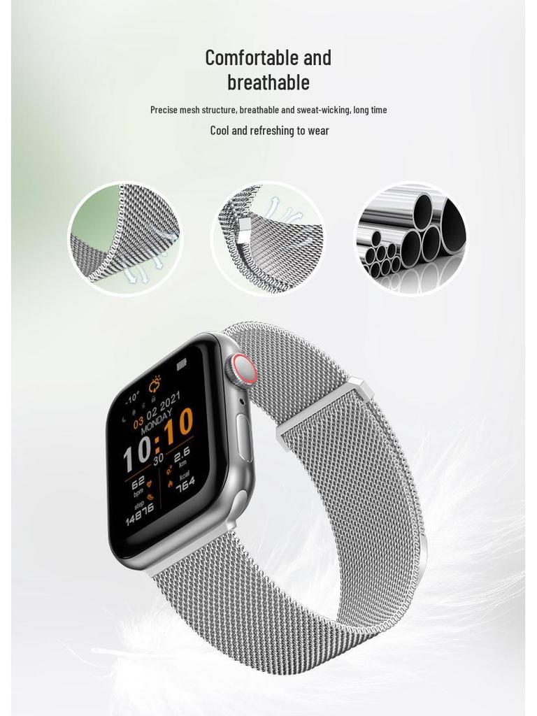 Milanese Magnetic Steel Strap for Apple Watch Ultra/iWatch 10