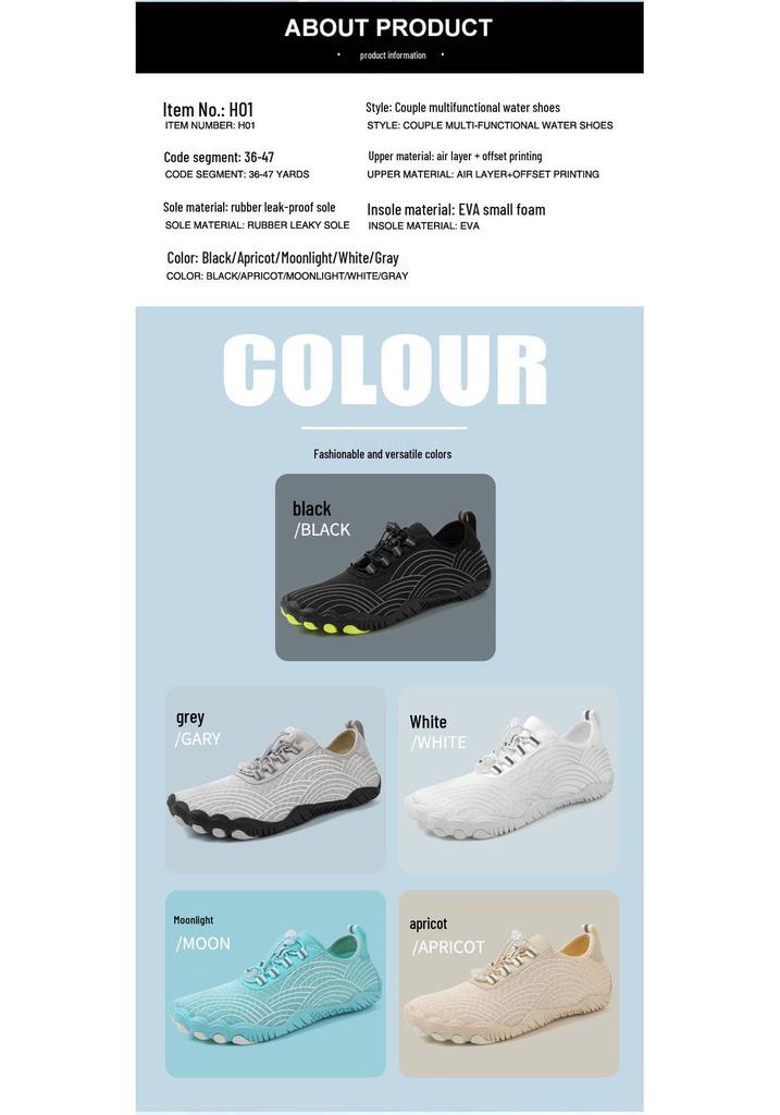 Unisex Quick-Dry Five-Finger Water Shoes for Beach and Trekking