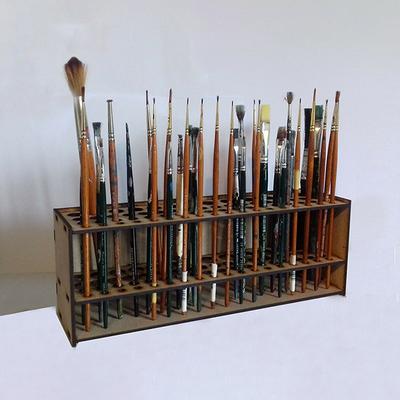 Pinselhalter mit 67 Löchern, Holzpinselständer, Schreibtisch-Organizer, Make-up-Pinsel-Regal für Malutensilien