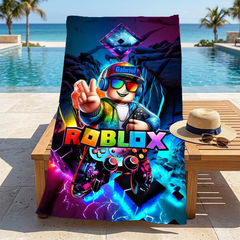 Roblox Party Stylish Digital Printing Beach Towel Quickdrying Absorbent Blanket For Beach Pool Gym Travel Christmas Gift C922302