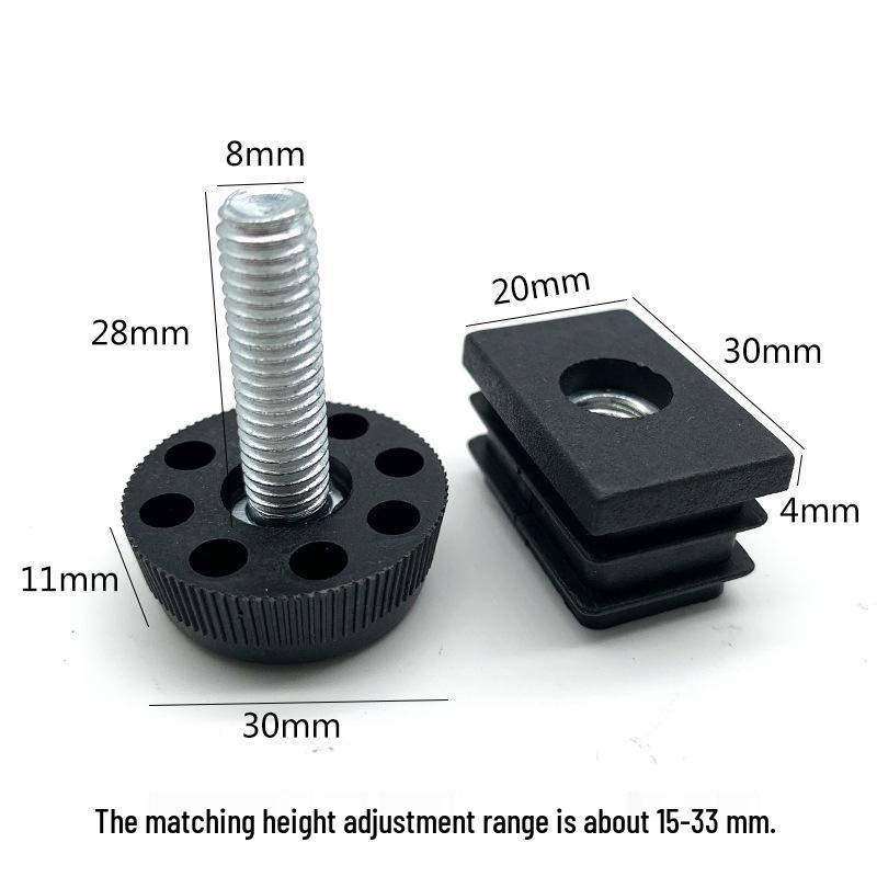 M8 Adjustable Table Leg Foot Pad with Height Adjustment Screw