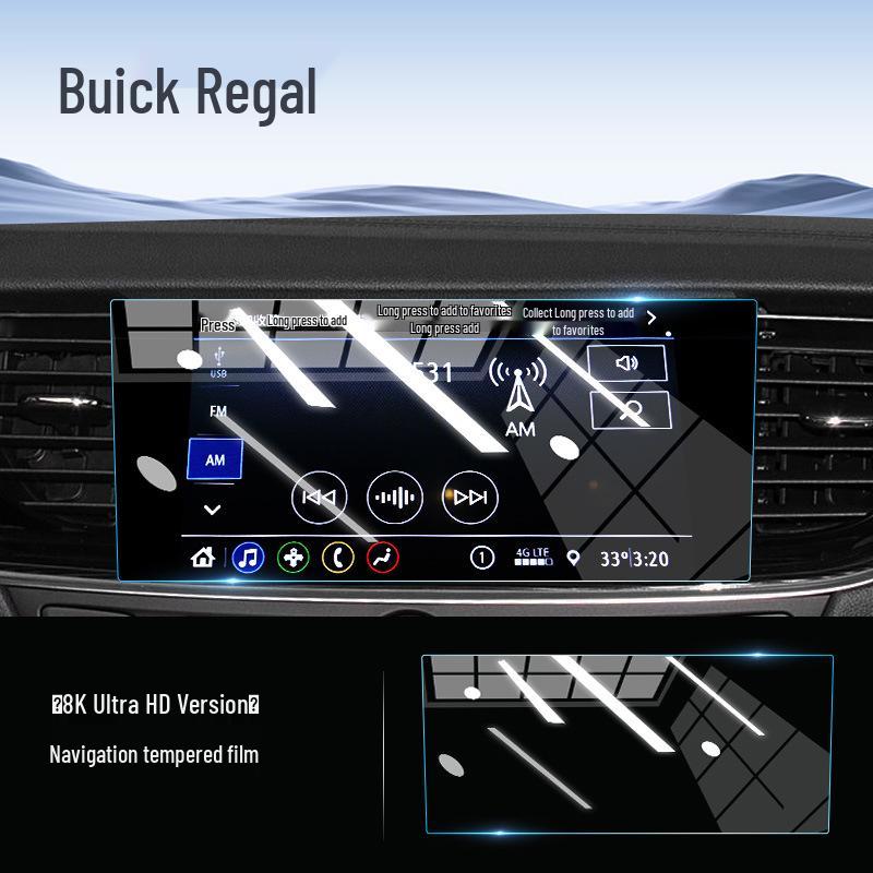 Buick Regal Center Console Navigation Screen Protector, Tempered Film for GS Instrument Panel, 2024 Interior Modification.