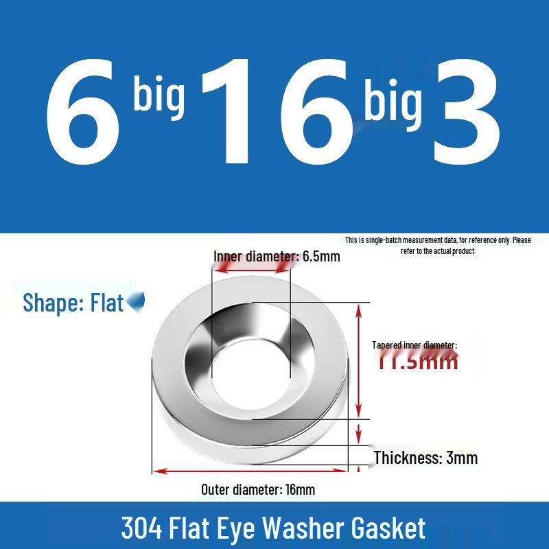 304 Stainless Steel Fisheye Gasket: M3-M10 Bowl Type Washer with Countersunk Hole