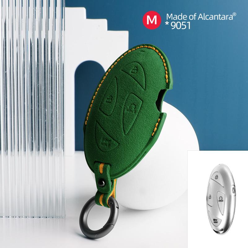 5 Buttons Car Key Case For Hyundai Grandeur Gn7 Kona Ev Ioniq 6 Auto Smart Remote Suede Keychain Cover Shell Accessories