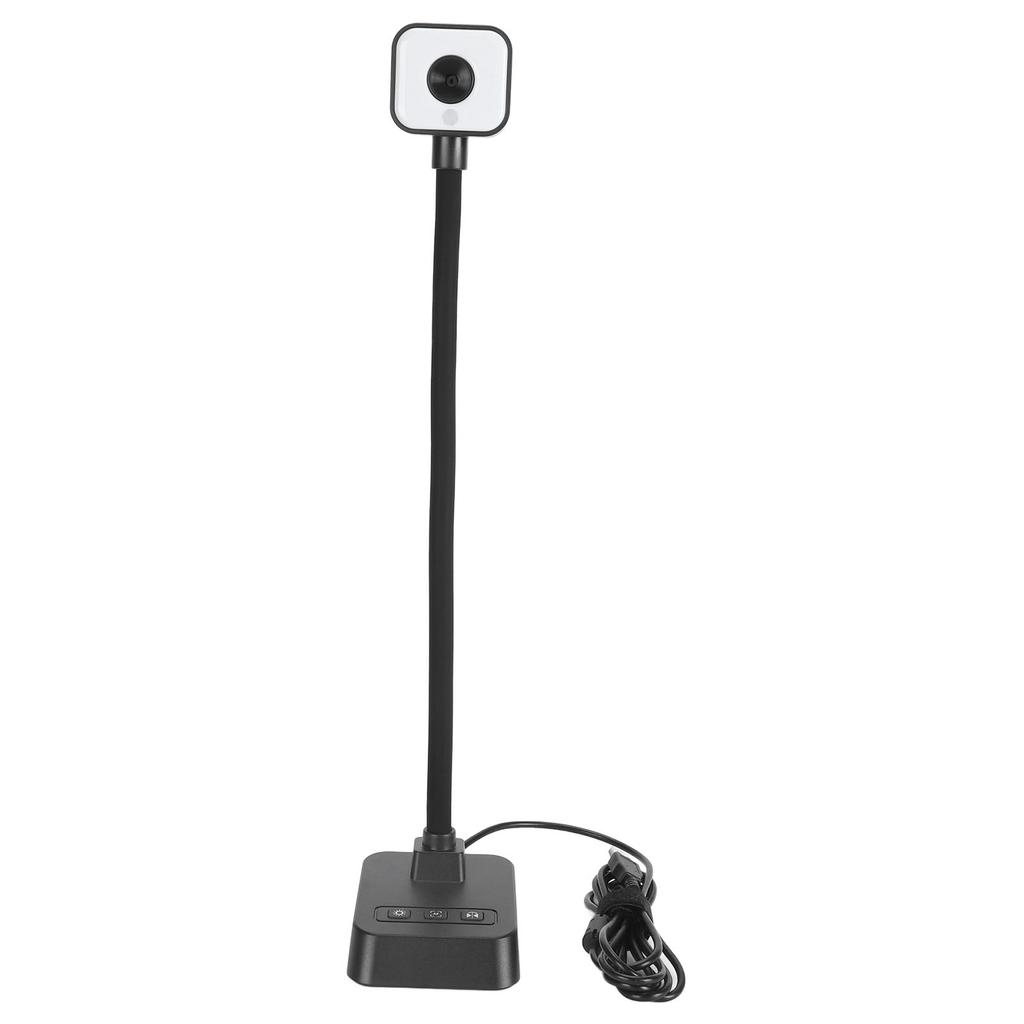 4K USB Document Camera 360 Deg Rotatable Lens Auto Focus 3 Level LED Light AI Noise Reduction Mic Foldable for Windows