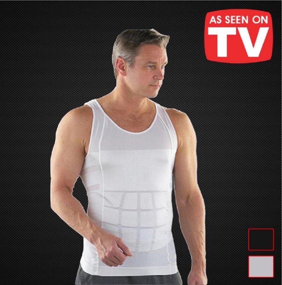 Inner Posture and Toning Tank Top Men's Shapewear, Shirt, Corrector, Slouching, (Size 6, Black, XL)